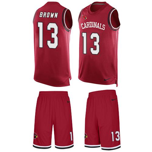 Nike Cardinals #13 Jaron Brown Red Team Color Men's Stitched NFL Limited Tank Top Suit Jersey - Click Image to Close